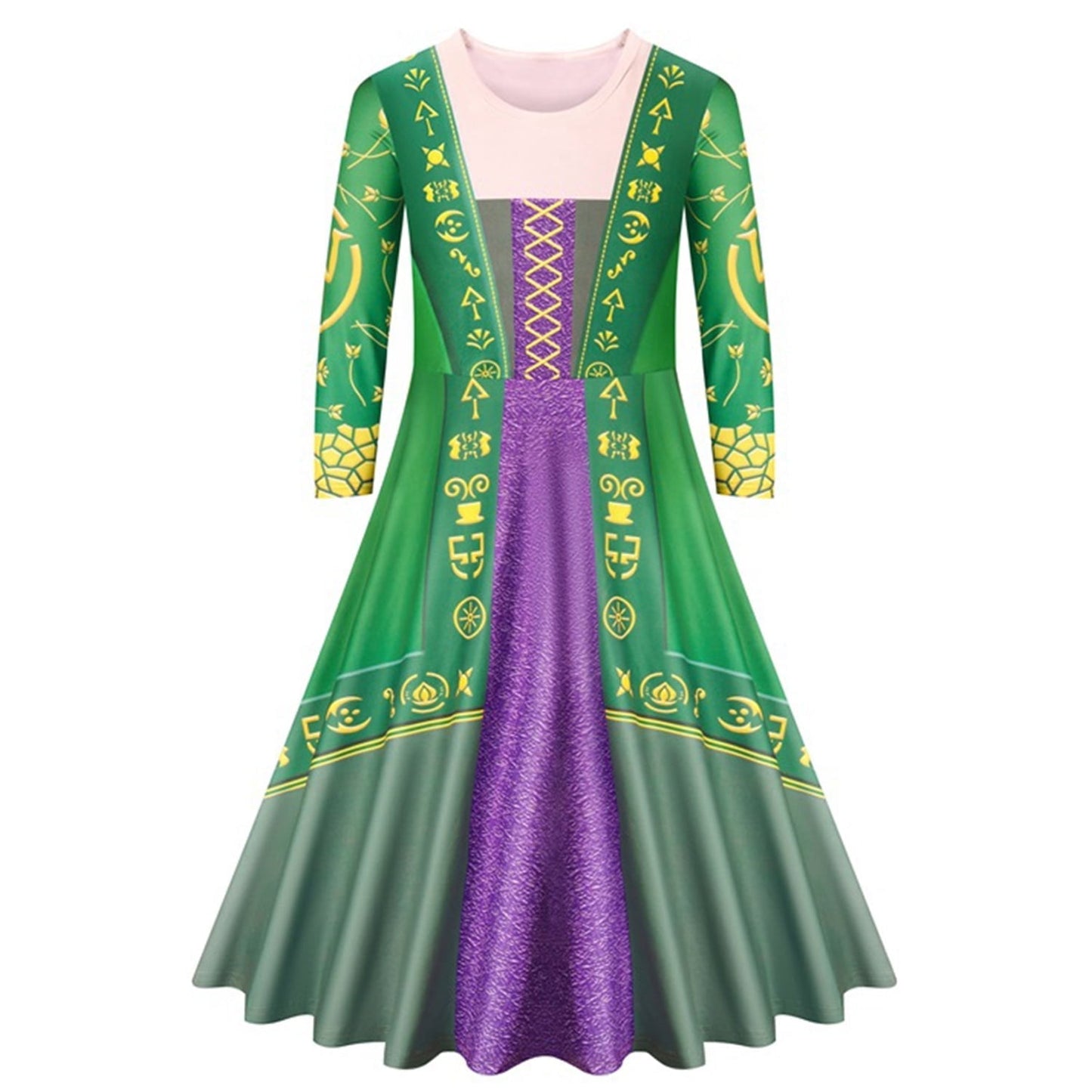 KAWELL Halloween Girls Witch Winifred Dress Up Carnival Party Sarah Mary Sanderson Sisters Witch Cosplay Costume