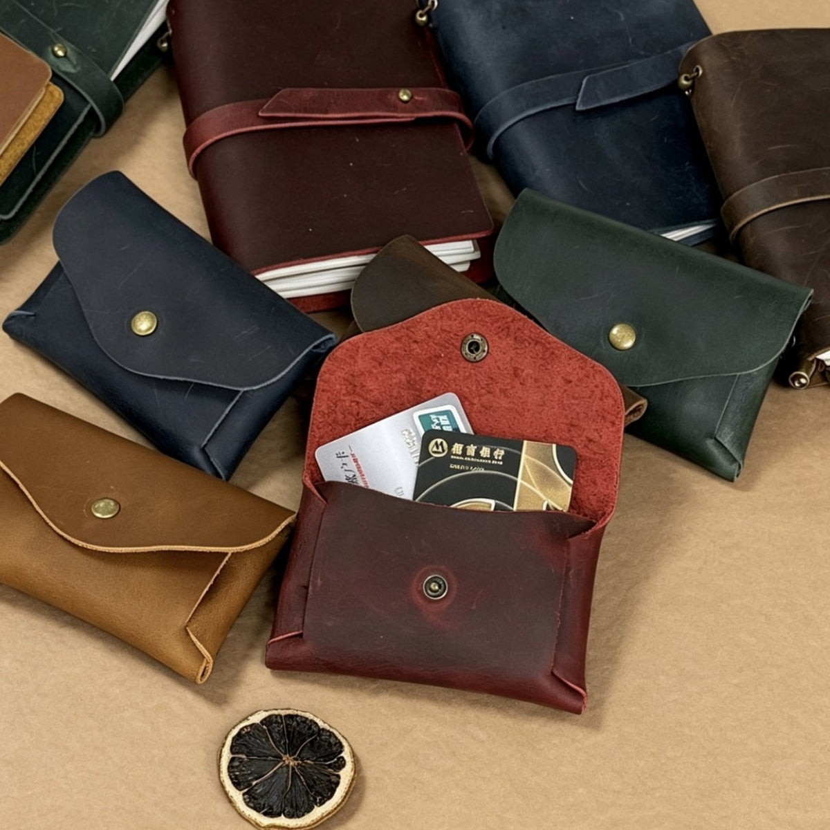 LOEL Genuine Leather Card Holder Wallet for Men Women