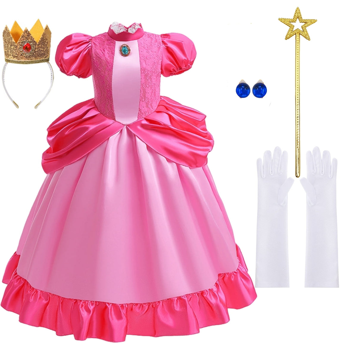 LOEL Girls Pink Princess Dresses Birthday Party Fancy Outfit Fairy Dress up