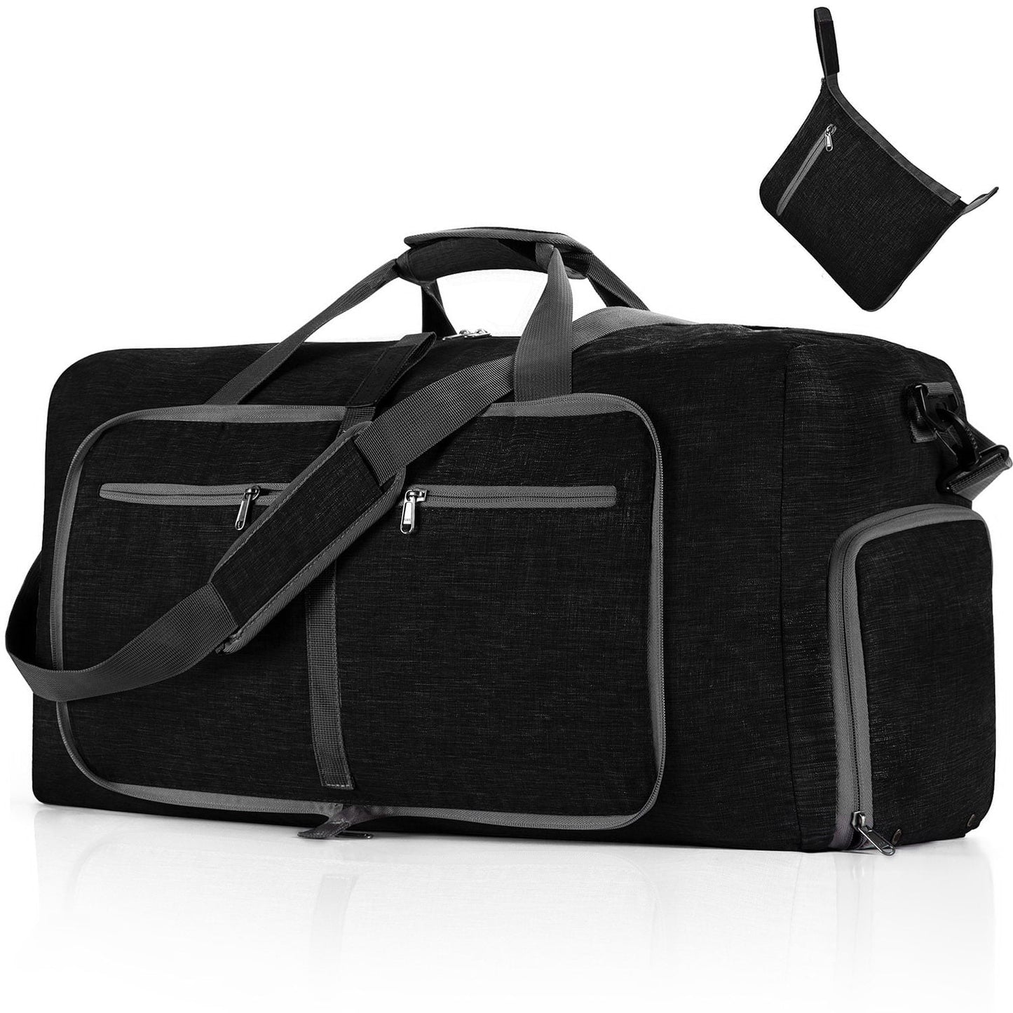 Phenas 115L/85L/65L Large Duffle Bag, Foldable Travel Gym Bag with Shoe Compartment, Lightweight Water Repellent Tear Resistant for Camping, Weekender, Overnight Travel
