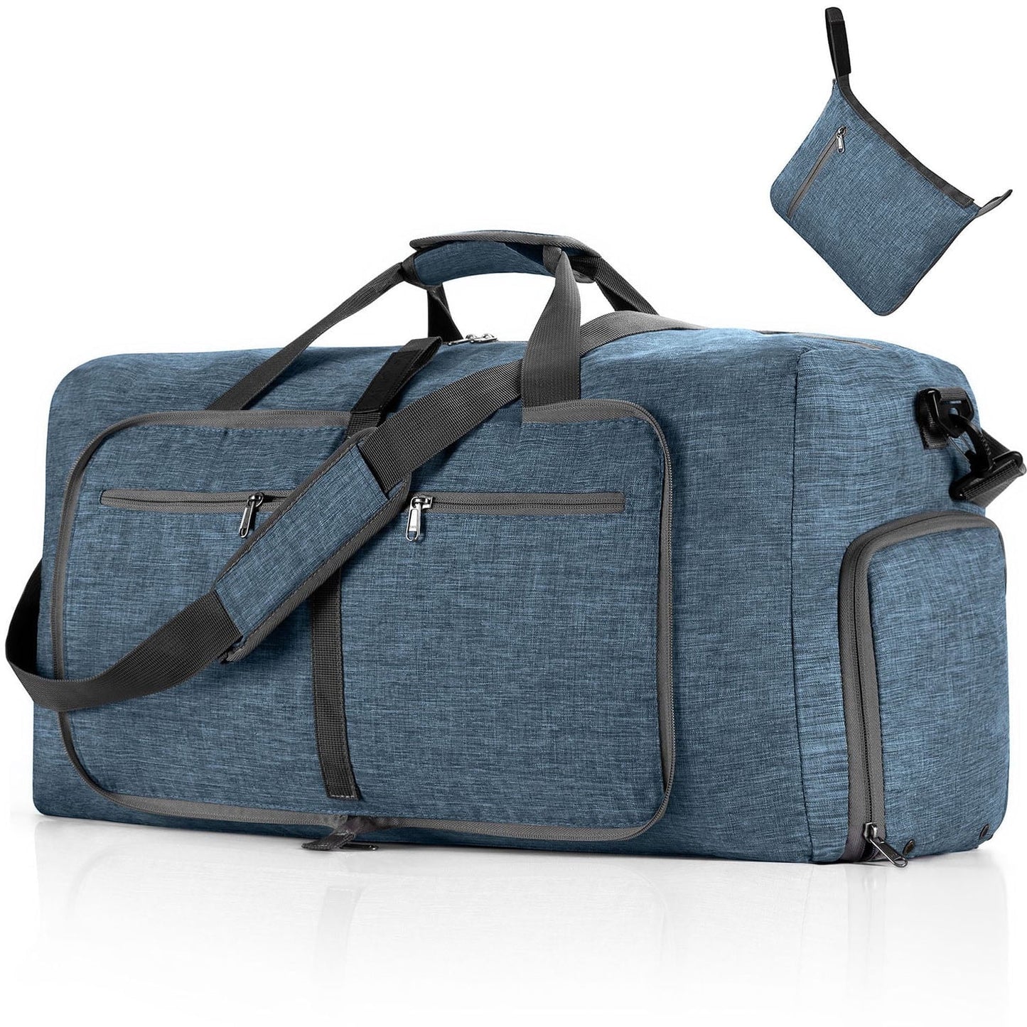 Phenas 115L/85L/65L Large Duffle Bag, Foldable Travel Gym Bag with Shoe Compartment, Lightweight Water Repellent Tear Resistant for Camping, Weekender, Overnight Travel