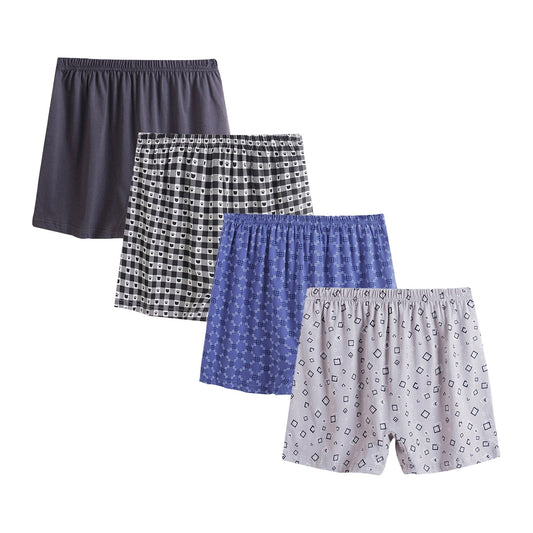 Phenas Men's Boxer Shorts, Comfortable Cotton Boxers, 100% Cotton Checks Multicolor Boxers For Men, Multi Pack
