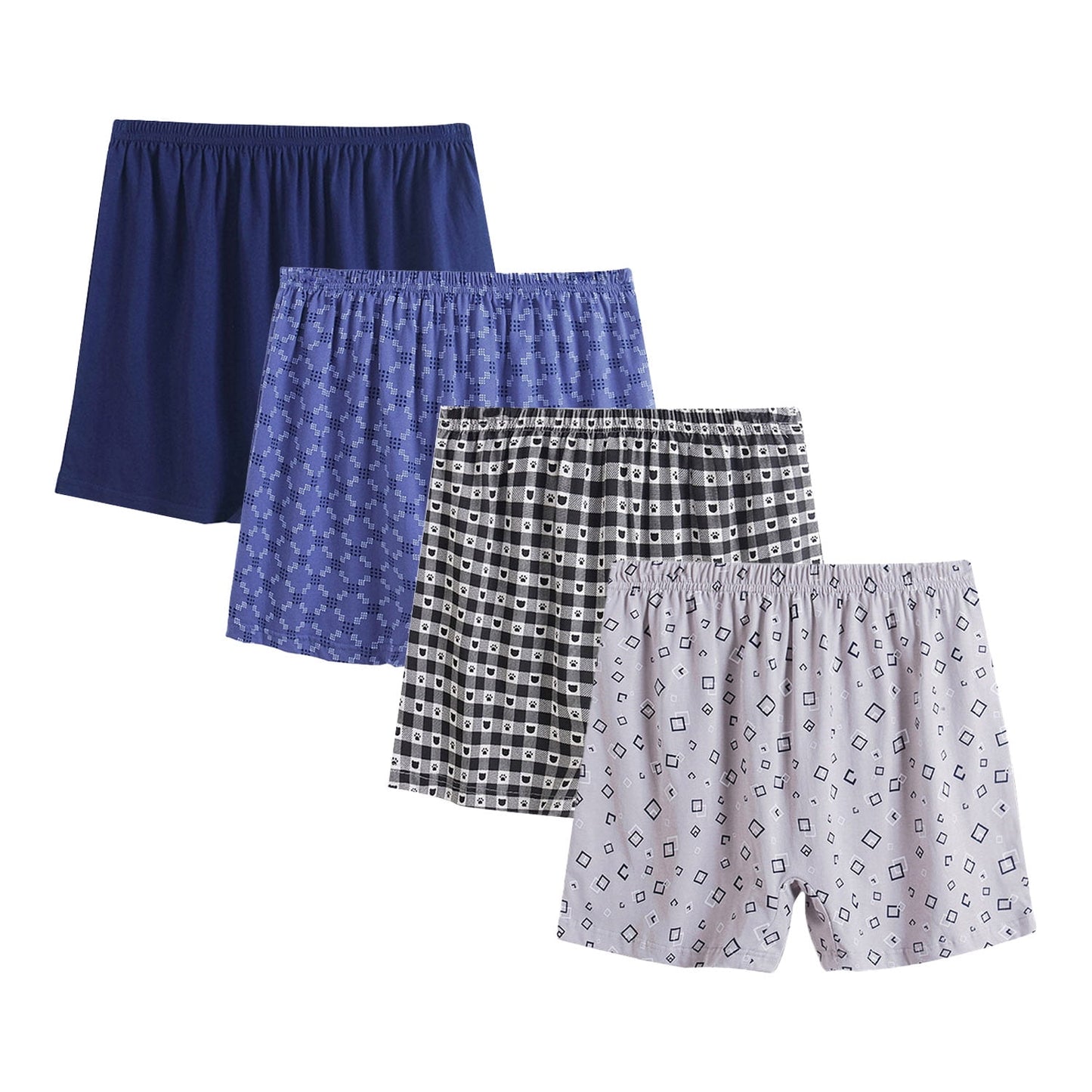 Phenas Men's Boxer Shorts, Comfortable Cotton Boxers, 100% Cotton Checks Multicolor Boxers For Men, Multi Pack