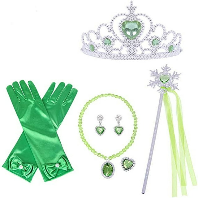 Green Fairy Frog Princess Tiana Dress Girls Fancy Dresses Halloween Elf Costume with Accessories