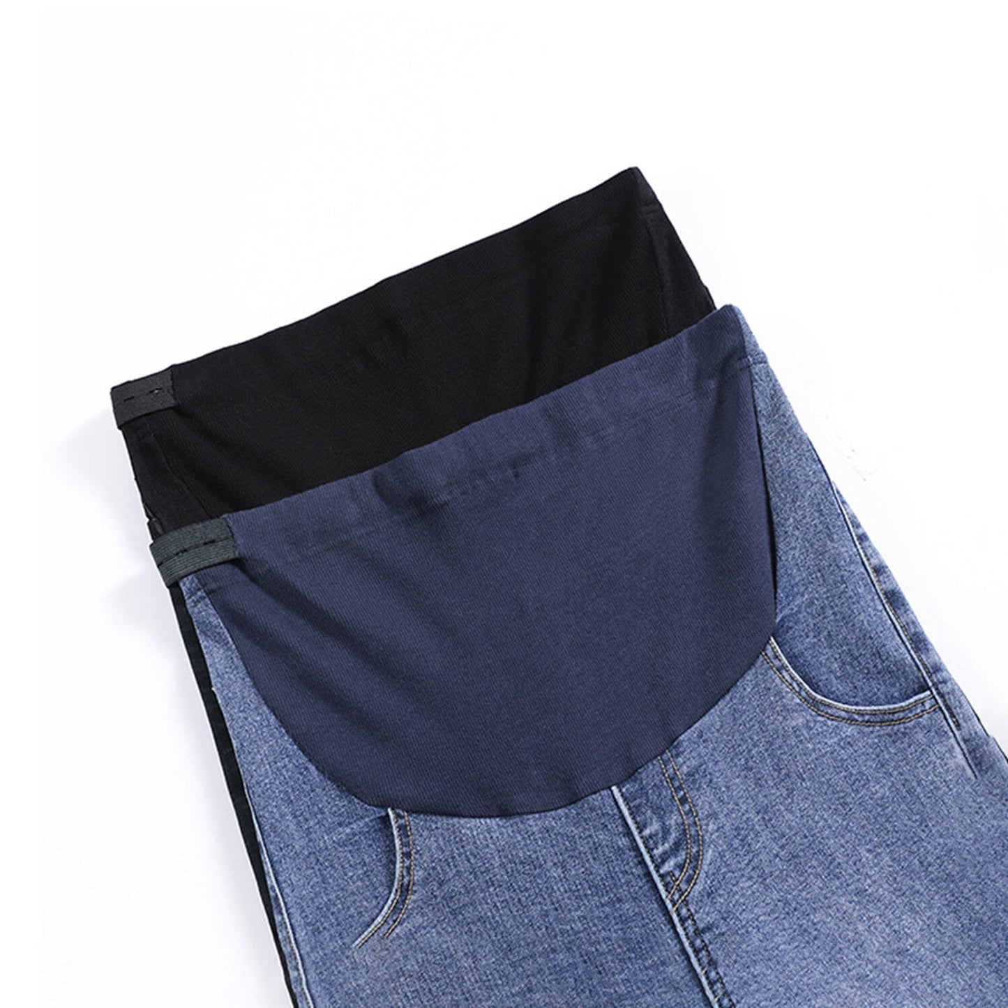 Phenas Women's Maternity Jeans Comfy Plus Size Blue Pregnancy Baggy Ankle Length Jeans