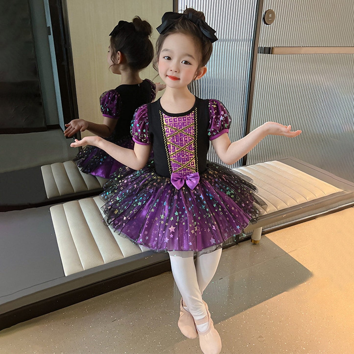 Phenas Ballet Leotards Tutu Dress for Toddler Girls Ballerina Outfits Dance Costume Dancewear with Tulle Skirt