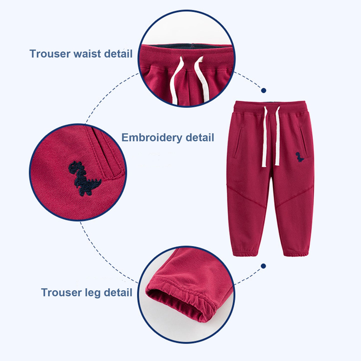 HuaAngel Boys Athletic Sweatpants Cotton with Drawstring Pockets Kids Casual Pants 3 Pack Sizes 2-8