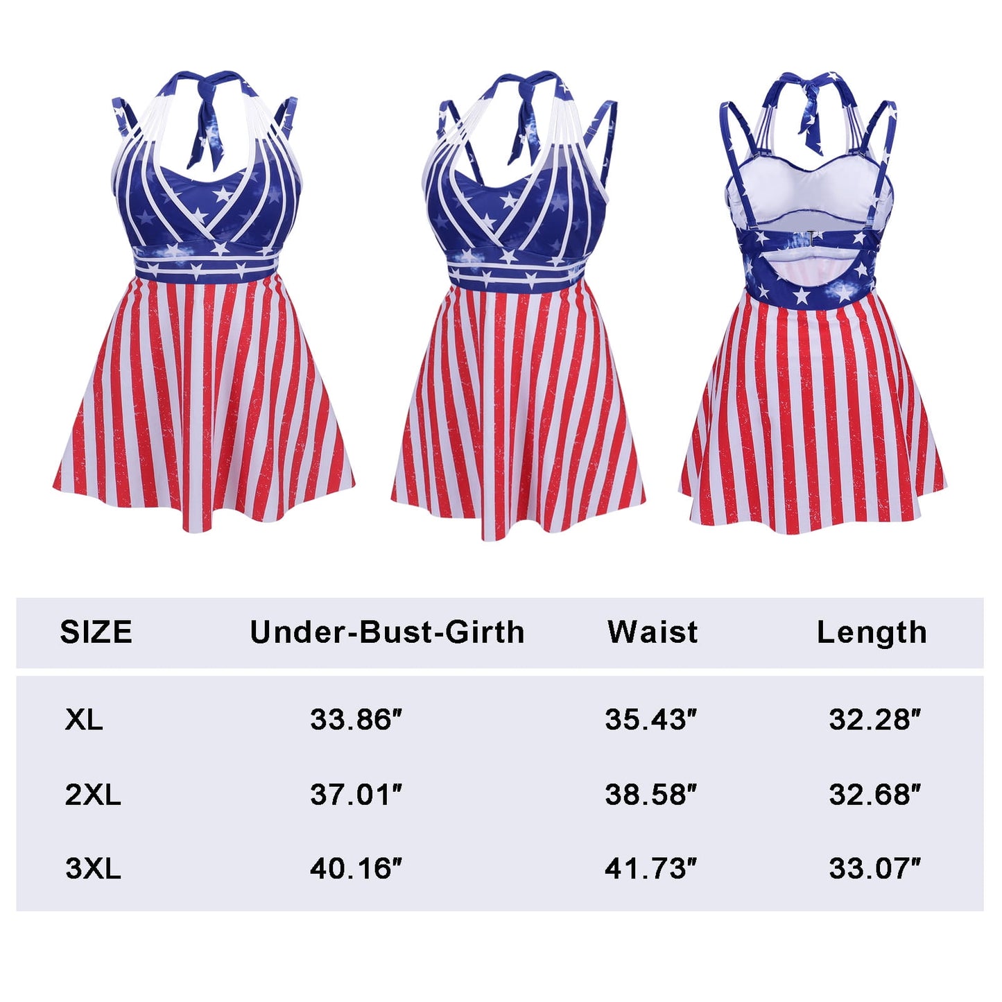 Womens Halter Swimdress Plus Size Two Piece Swimsuit Tankini Set