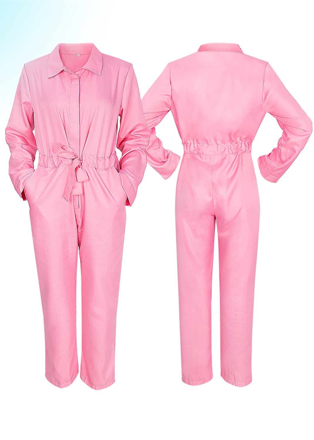 KAWELL Pink Power Jumpsuit Costume for Women - Pink Cowgirl Halloween Cosplay Outfit, 2025 Movie Dress Up Party