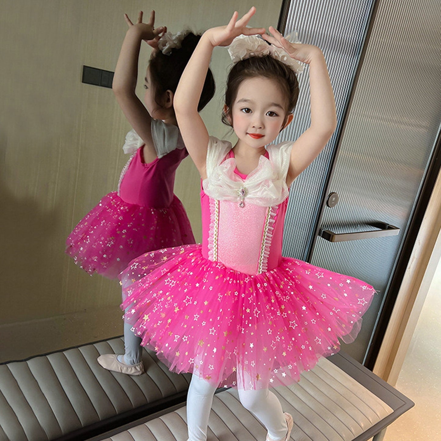 Phenas Ballet Leotards Tutu Dress for Toddler Girls Ballerina Outfits Dance Costume Dancewear with Tulle Skirt