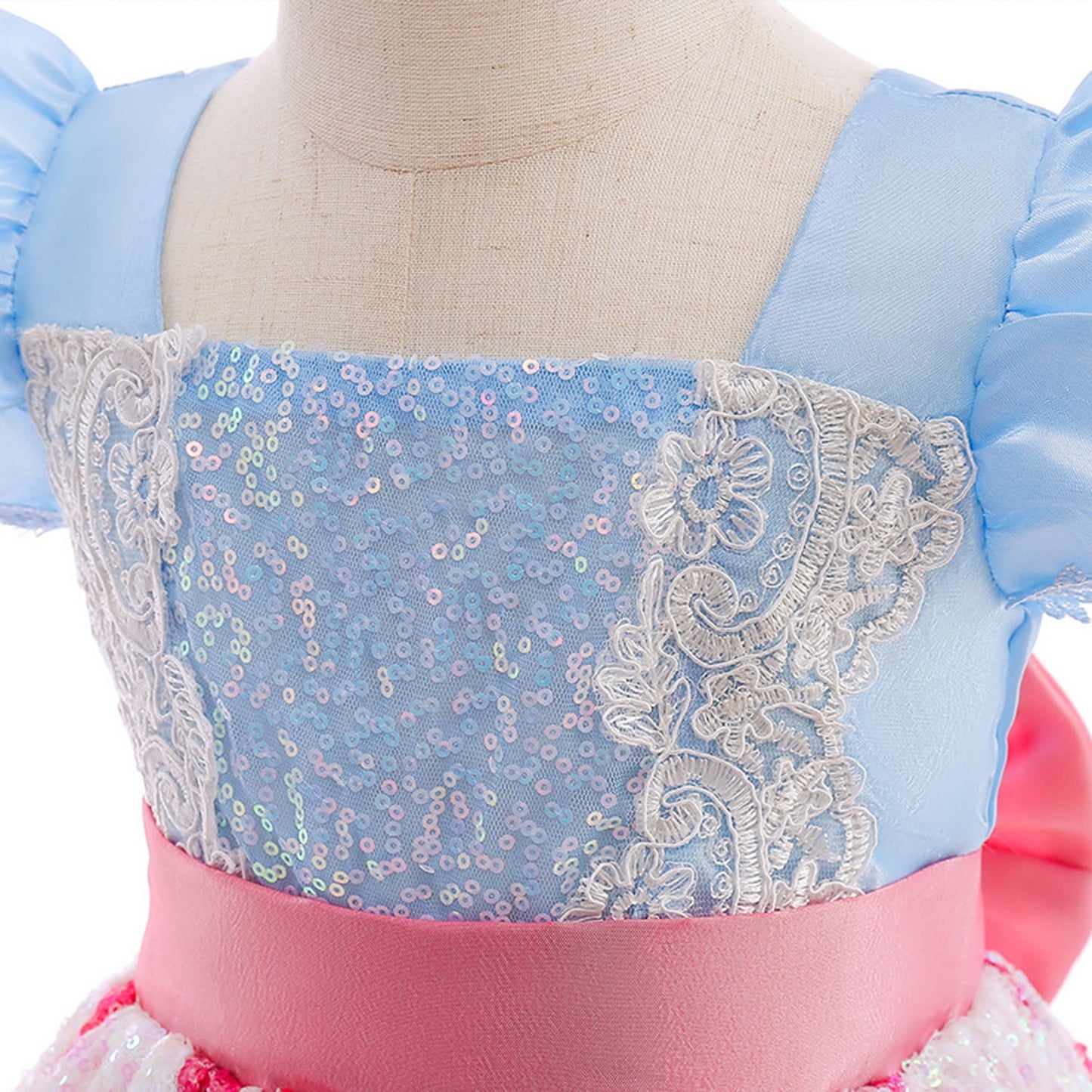 KAWELL Little Girl's Polka Dot Bo Peep Costume, Headband with Bow