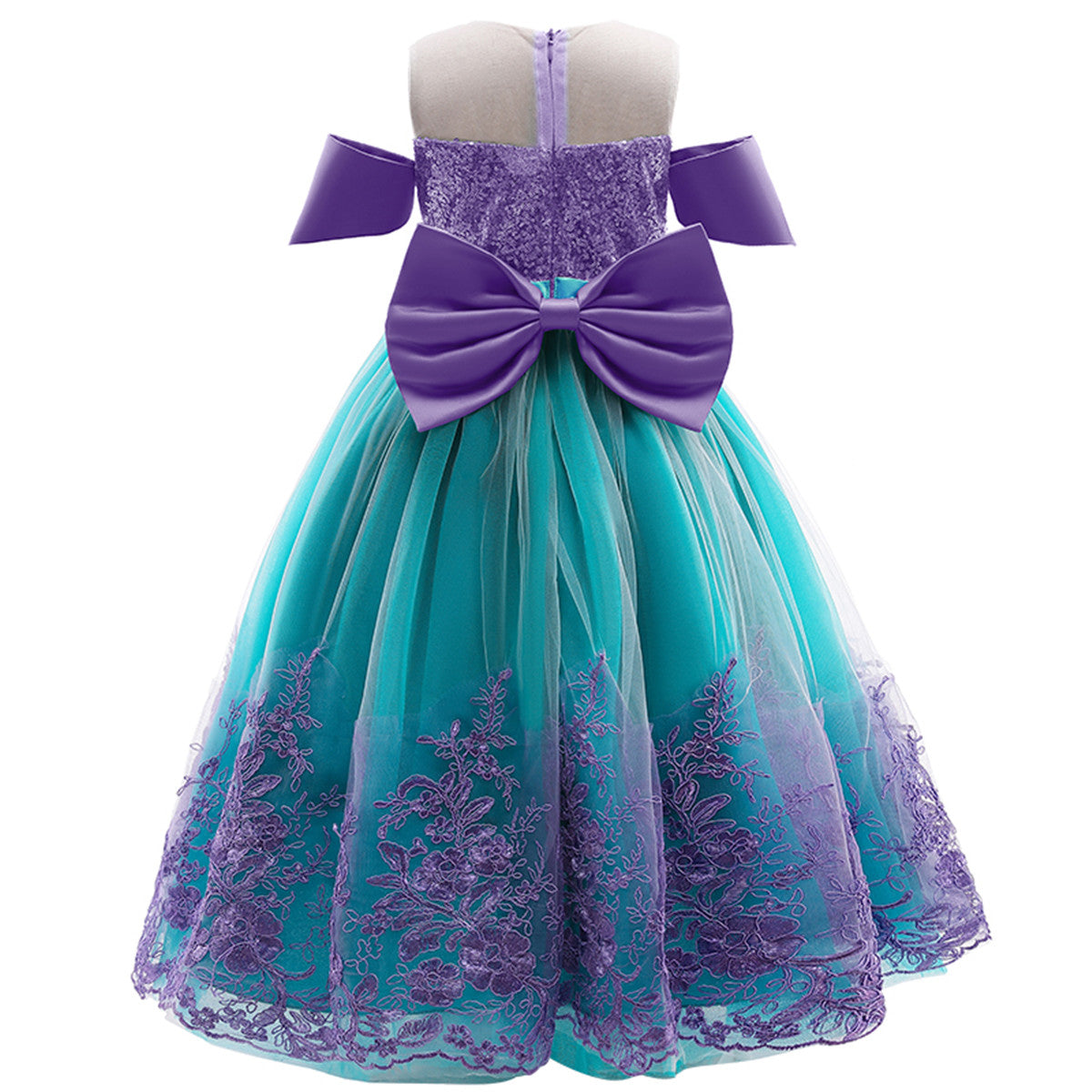 LOEL Girls Mermaid Princess Dresses Lace Tutu Ariel Costume for Kids Wedding, Halloween 3-10Years