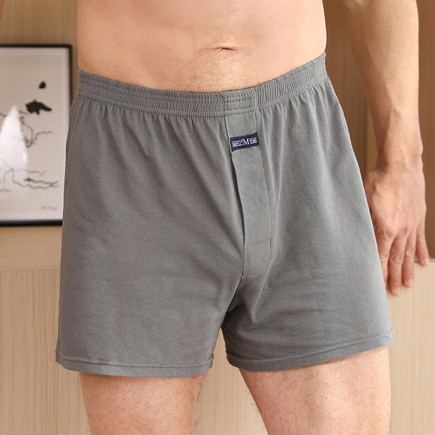 Phenas Men’s Underwear Boxer Soft Cotton Knit Mens Boxer Shorts Underwear Men Pack of 4