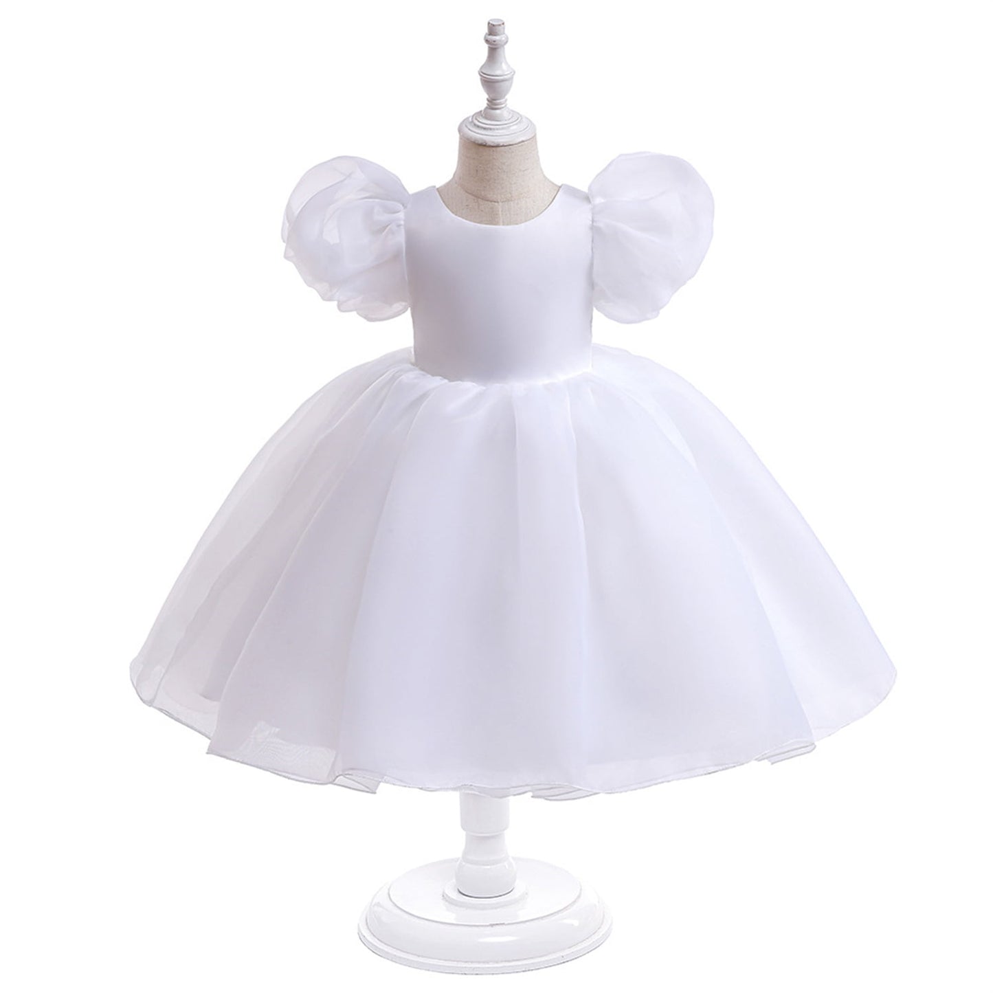 KAWELL Easter Dress for Girls Puff Sleeve Floral Dress Wedding Pageant Party Ball Gown Dresses