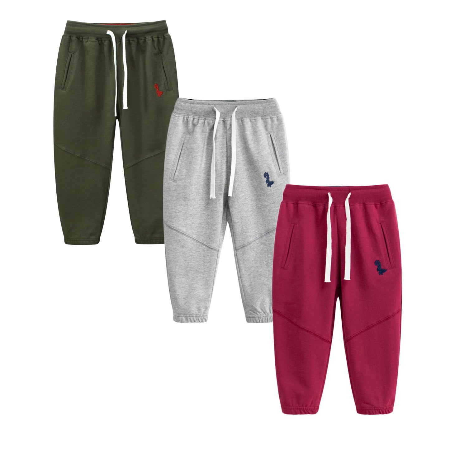 HuaAngel Boys Athletic Sweatpants Cotton with Drawstring Pockets Kids Casual Pants 3 Pack Sizes 2-8