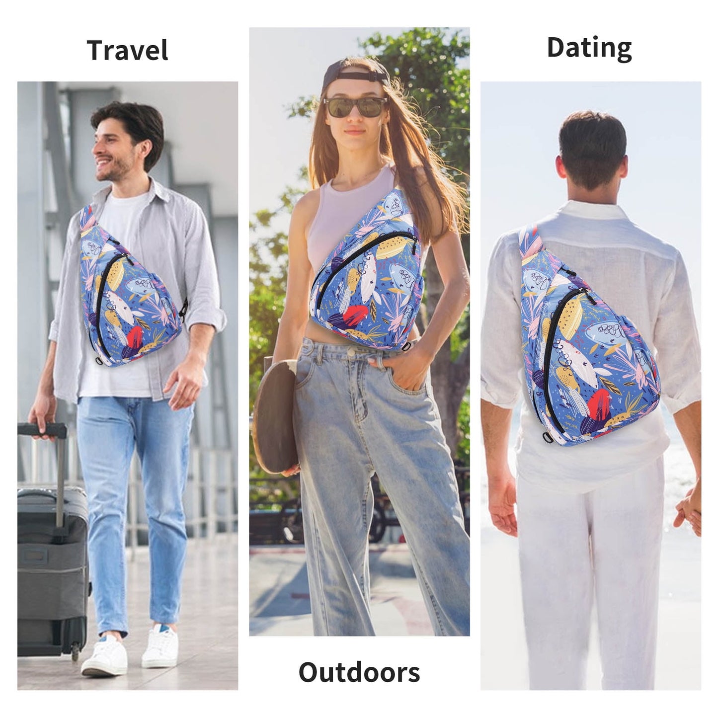 KAWELL Sling Backpack - Unisex Messenger Bag Crossbody Backpack Travel Multipurpose Daypacks for Men Women Lady