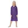 Girls Zipper Front Robes Long Sleeve Hooded Housecoat Long Housedress Loose Bathrobes Comfy Pajama Sleepwear