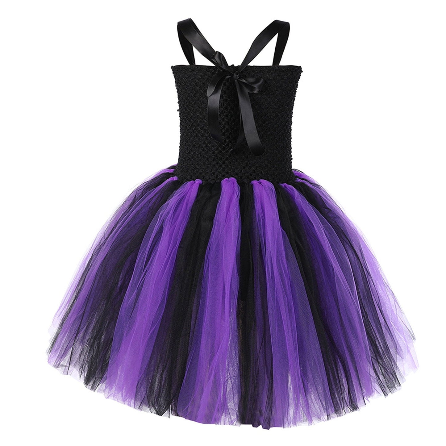 HAWEE Light up Witch Dress Halloween Girls Purple Witch Costume Party Fancy Dress with Hat and Broom
