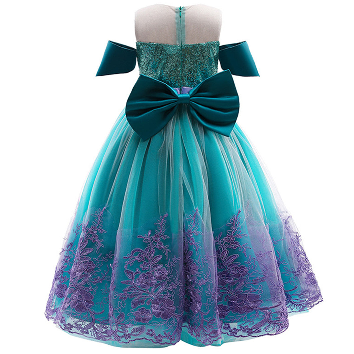 LOEL Girls Mermaid Princess Dresses Lace Tutu Ariel Costume for Kids Wedding, Halloween 3-10Years