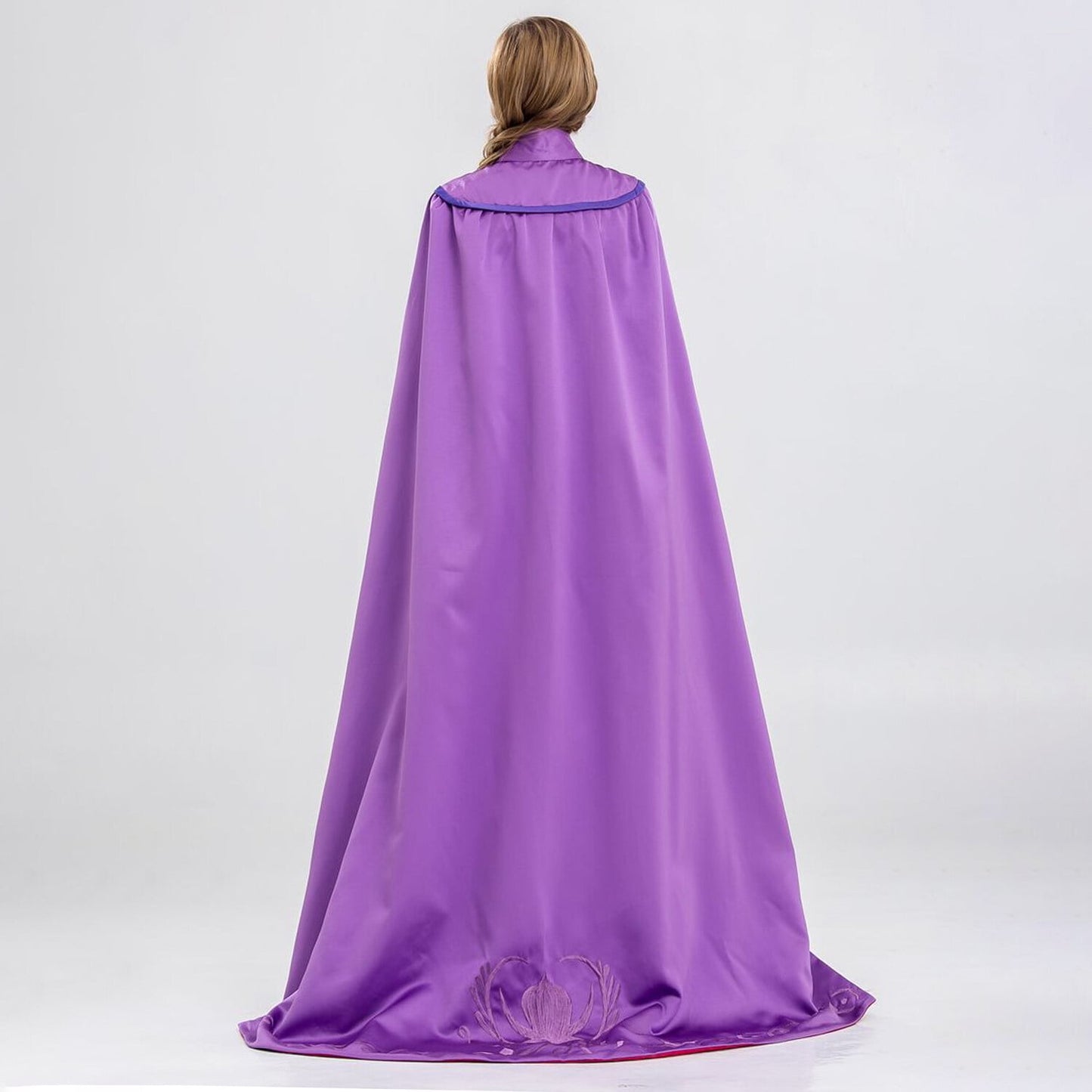 HAWEE Women Princess Costume Cosplay Anna Dress Up Halloween Deluxe Gown Outfit with Cloak, Gloves