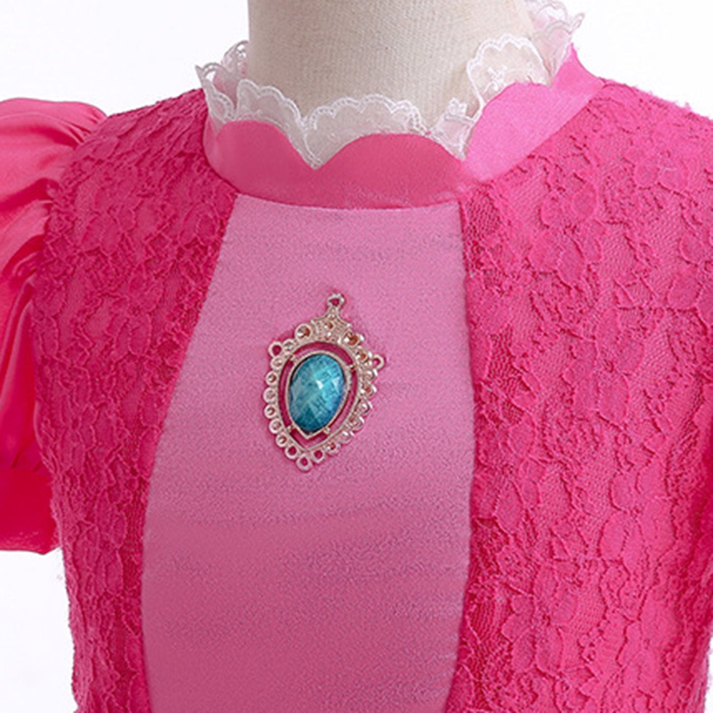 KAWELL Princess Pink Peach Costume for Girls Halloween Cosplay Dress Up 5-6 Years