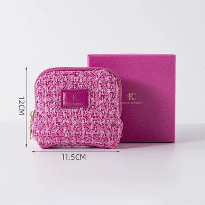 URSOFINE Mini Travel Jewelry Bag, Small Travel Jewelry Case, Portable Leather Jewelry Pouches for Storage, Necklaces, Earrings, Rings, Bracelets Organizer, Christmas Gifts for Women Girls