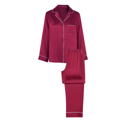 16 Momme 100% Mulberry Silk Pajama Set for Women - Long Sleeve Button-Down Loungewear - main image