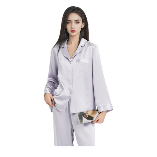 19 Momme 100% Mulberry Silk Pajama Set for Women - Long Sleeve Spring-Autumn Loungewear - main image