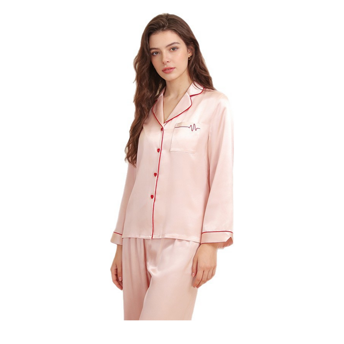 Heavyweight 100% Mulberry Silk Pajama Set for Women - Long Sleeve Loungewear - main image