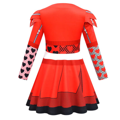 KAWELL Rise of Red Costume for Girls Zipper Jacket and Pants Red Halloween Dress Up 4-12 Years