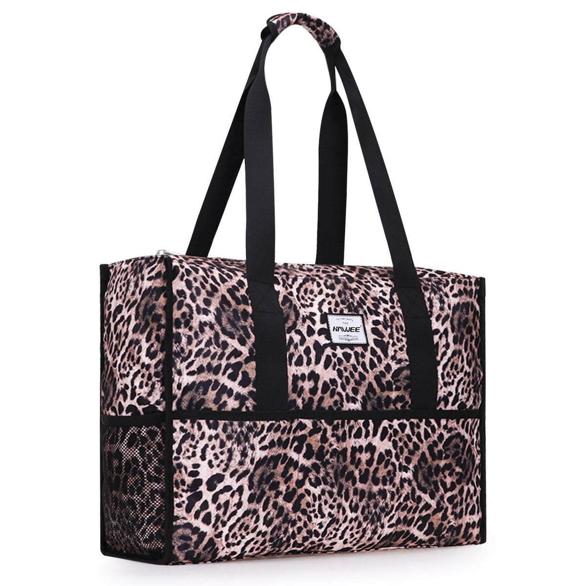 Utility Tote Bag with Laptop Compartment and Trolley Sleeve - 15-Pocket Zip-Top Commute Shoulder Bag for Work