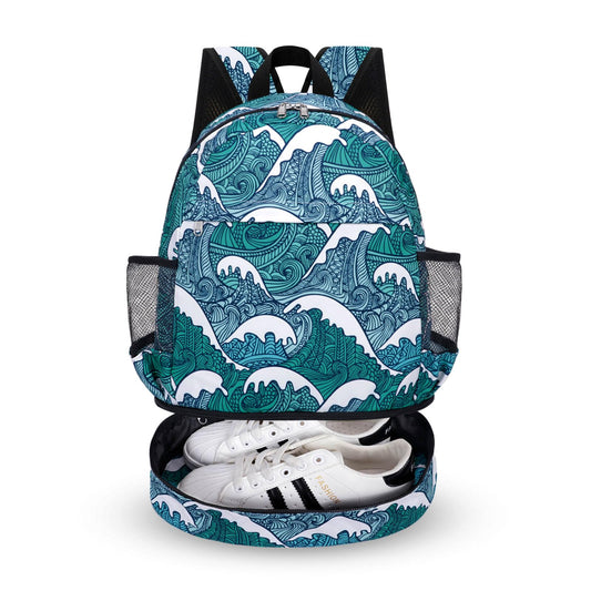 Water-Resistant Gym Backpack with Shoe Compartment and Wet Pocket - 11-Pocket Travel Sports Bag for Swimming and Yoga