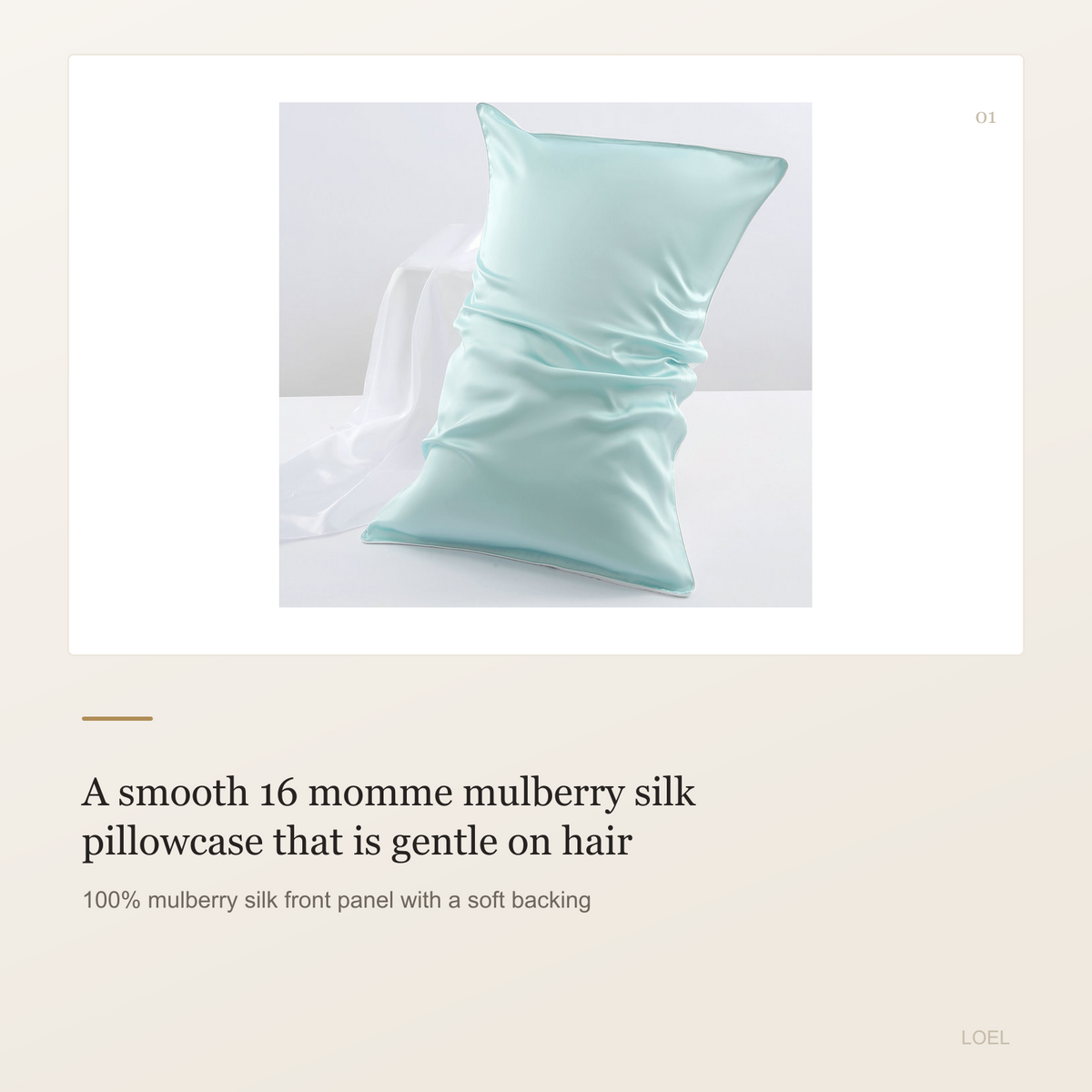 16 Momme 100% Mulberry Silk Pillowcase - 48 x 74 cm Silk Pillow Cover with Envelope Closure - selling point 1