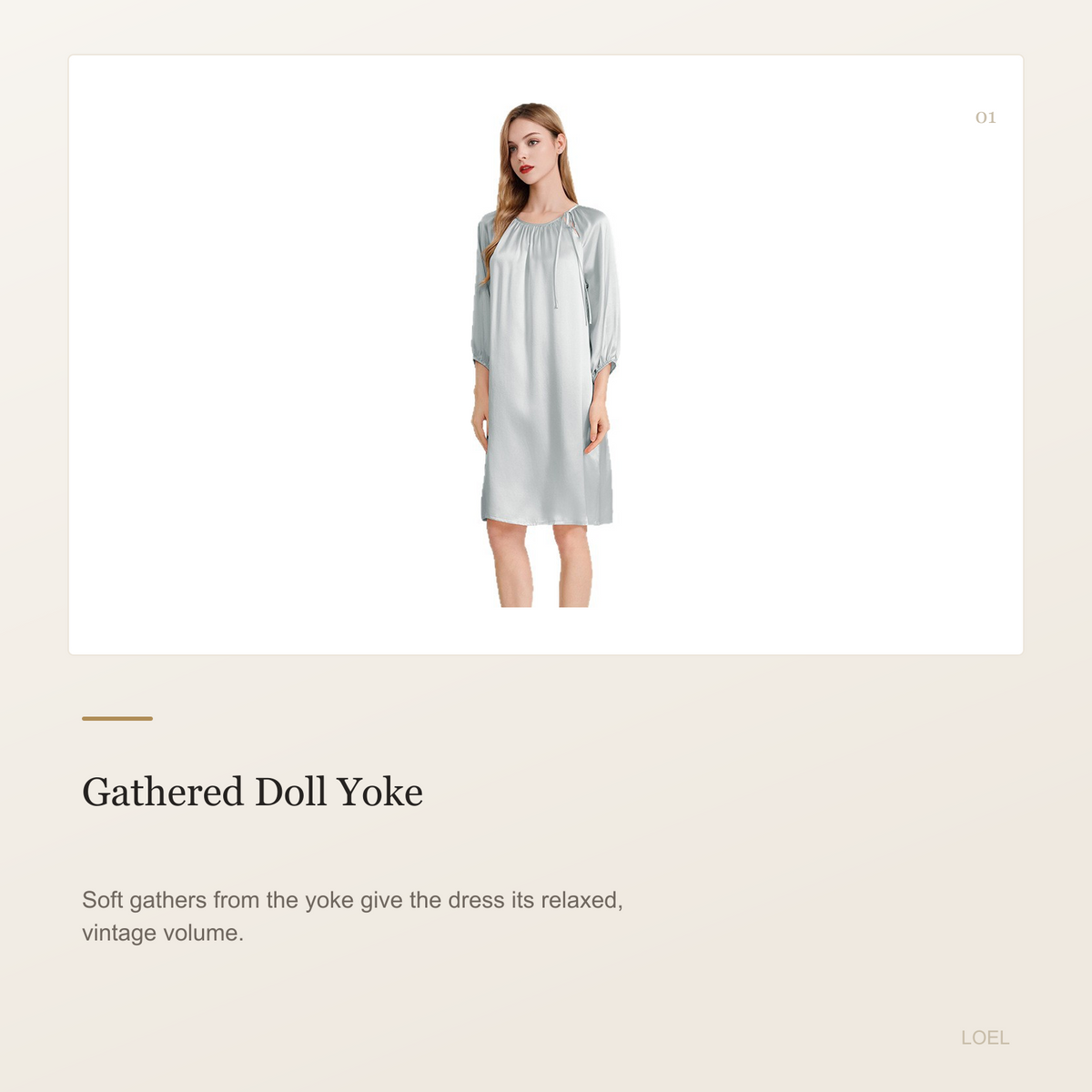 100% Mulberry Silk French Doll Dress Nightgown for Women - Loose-Fit Sleep Dress - selling point 1