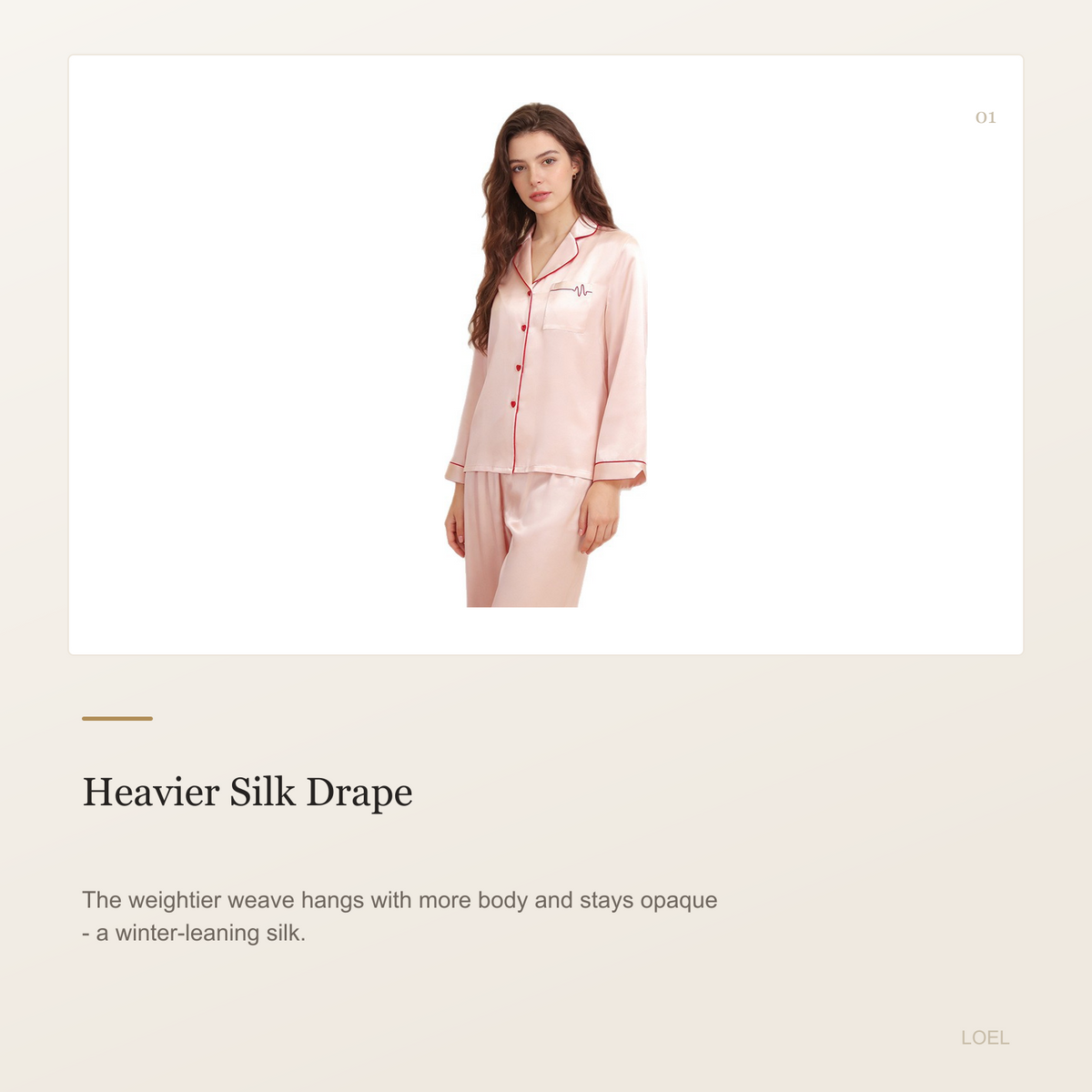 Heavyweight 100% Mulberry Silk Pajama Set for Women - Long Sleeve Loungewear - selling point 1