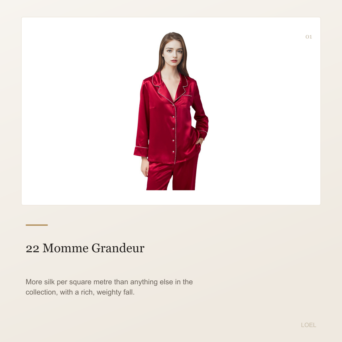 22 Momme 100% Mulberry Silk Pajama Set for Women - Grandeur Long Sleeve Two-Piece - selling point 1