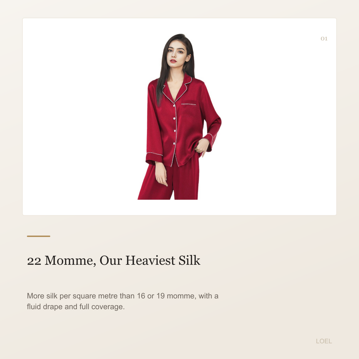 22 Momme 100% Mulberry Silk Pajama Set for Women - Long Sleeve Long Pants Heavyweight Loungewear - selling point 1