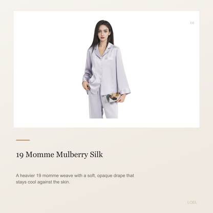 19 Momme 100% Mulberry Silk Pajama Set for Women - Long Sleeve Long Pants Loungewear - selling point 1