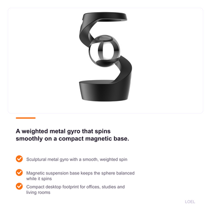 Metal Desktop Suspension Gyro - Kinetic Fidget Toy for Stress Relief and Office Decor - selling point 1