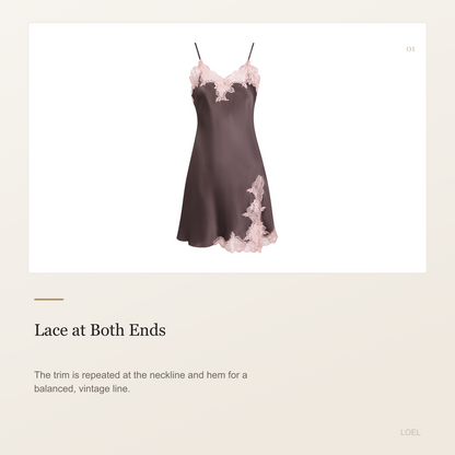 100% Mulberry Silk Slip Nightgown for Women - Lace-Hem Mini Slip with Side Slit, M to 4XL - selling point 1