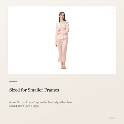 19 Momme 100% Mulberry Silk Pajama Set for Women - Long Sleeve Two-Piece, Sizes S-L - selling point 1