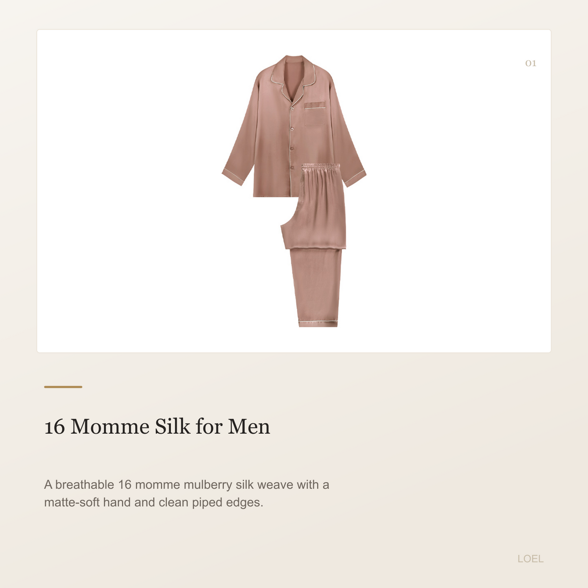 16 Momme 100% Mulberry Silk Pajama Set for Men - Long Sleeve Two-Piece Loungewear - selling point 1