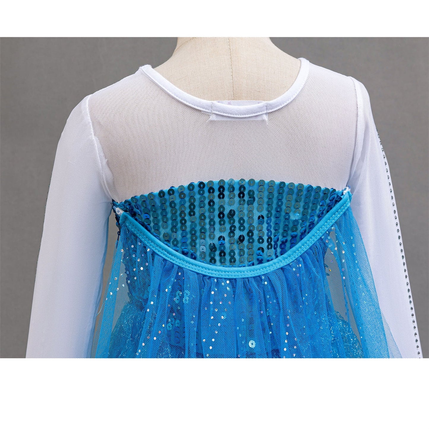 LOEL Girls Blue Princess Dress Sequin Long-Sleeve Blue Fairy Dress Christmas Birthday Party Dress Up