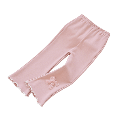 HuaAngel 4 Pack Girls' Cotton Pants Basic Versatile Pants Sizes 2-7Years