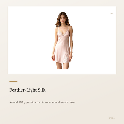 100% Mulberry Silk Slip Nightgown for Women - Lace-Trim Mini Dress, Sizes M to 4XL - selling point 2