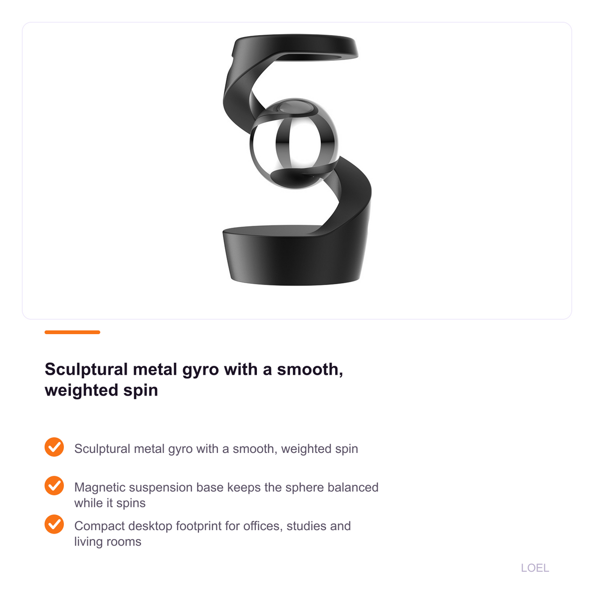 Metal Desktop Suspension Gyro - Kinetic Fidget Toy for Stress Relief and Office Decor - selling point 2