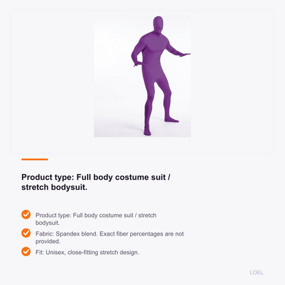 LOEL Full Body Spandex Costume Suit with Back Zipper - selling point 2