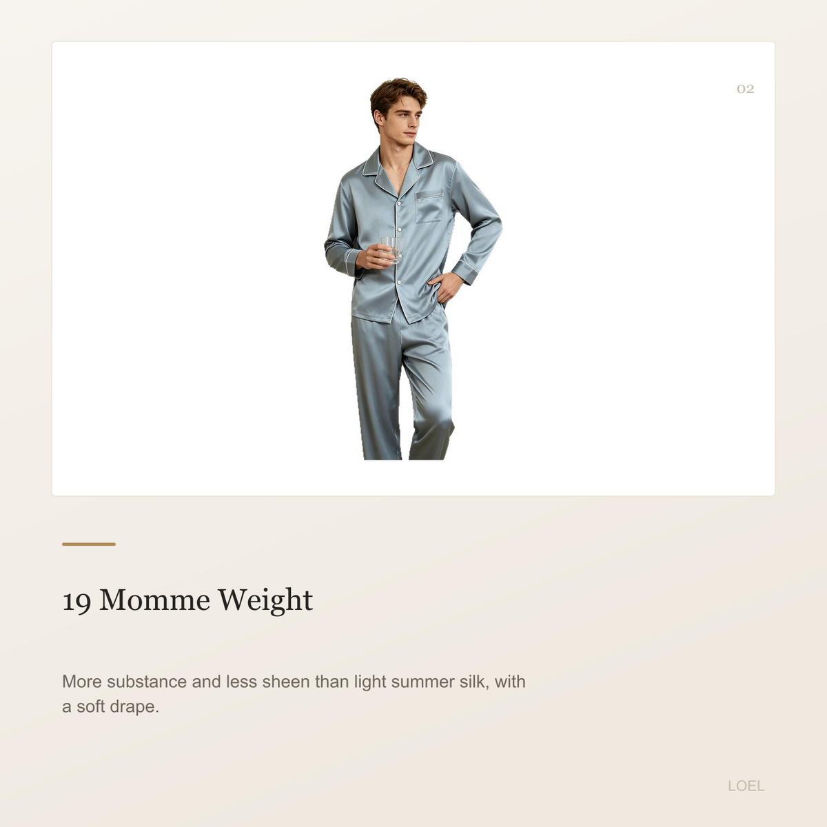 19 Momme 100% Mulberry Silk Pajama Set for Men - Machine Washable Long Sleeve Loungewear - selling point 2