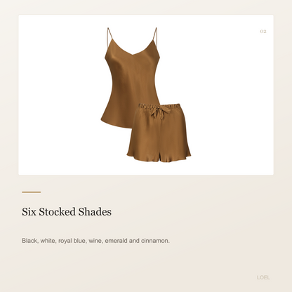 100% Mulberry Silk Cami and Shorts Set for Women - Summer Two-Piece Sleepwear - selling point 2