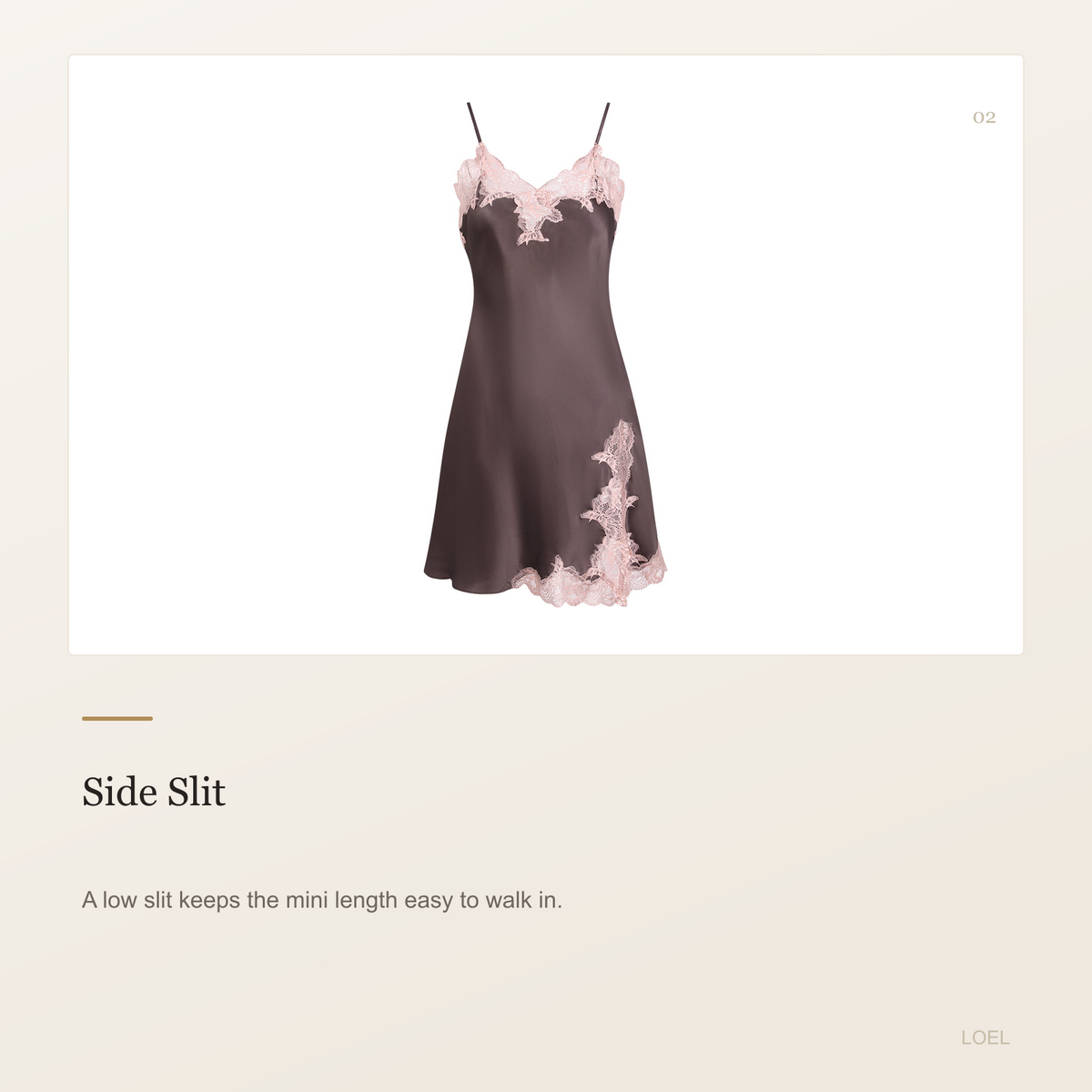 100% Mulberry Silk Slip Nightgown for Women - Lace-Hem Mini Slip with Side Slit, M to 4XL - selling point 2